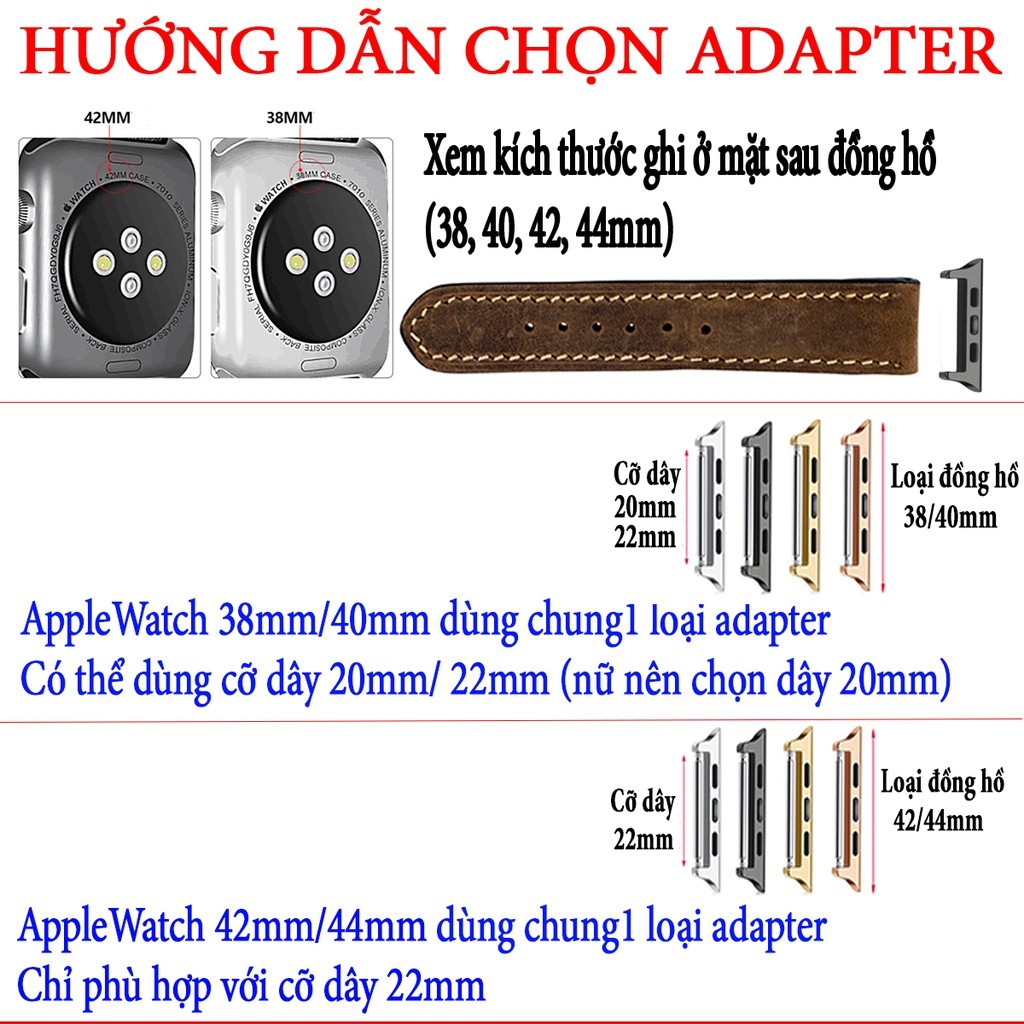 Adapter Apple Watch cao cấp chốt lò xo (1 đôi)