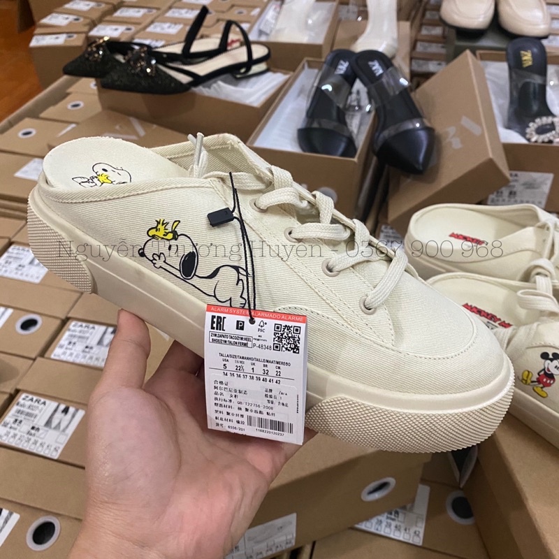 Giày Lười Canvas Hình Chuột Mickey Dễ Thương | Sục vải Mickey