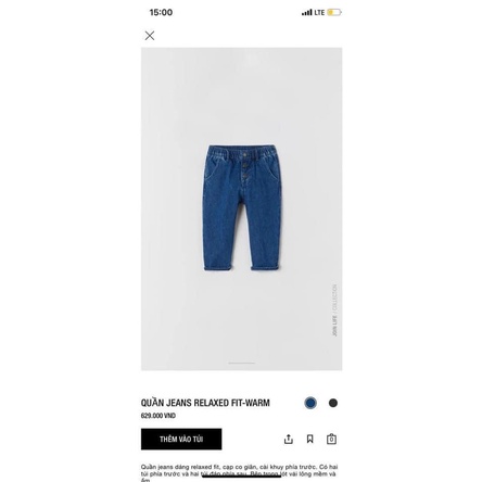 quần jeans dáng baggy zara siêu mềm