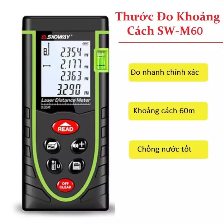 Thước đo khoảng cách bằng tia laser SNDWAY 50m-120m