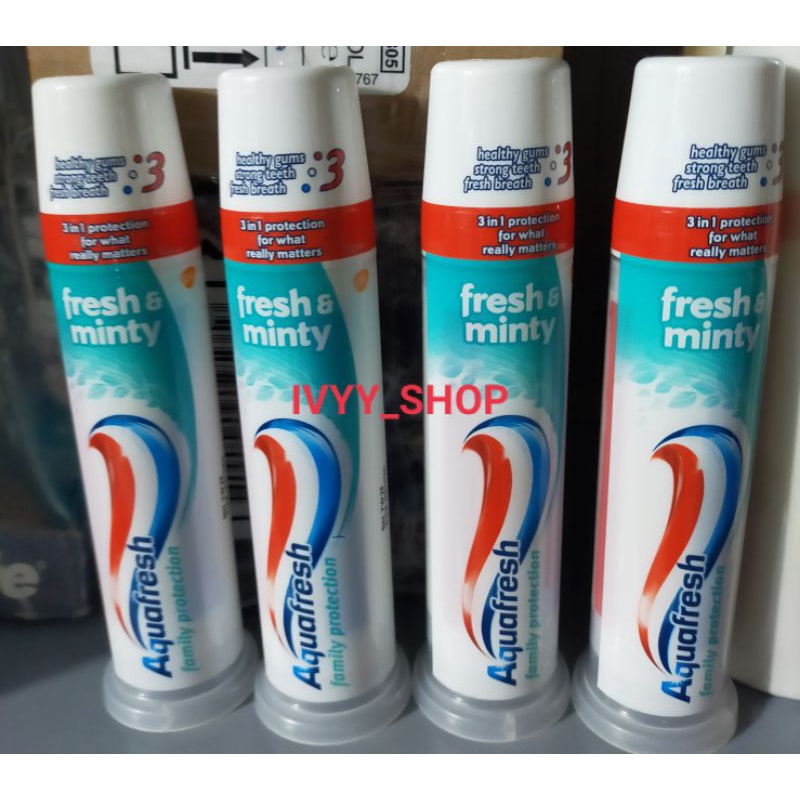 (Mẫu mới)Kem Đánh Răng Aquafresh Fresh &amp; Minty 100ml của Anh