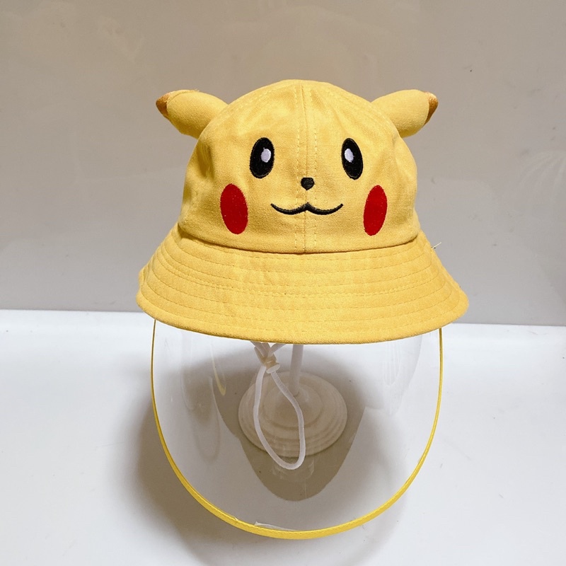 NÓN CHỐNG DỊCH EM BÉ (1-3 tuổi) - PIKACHUUU SET NÓN ĐÔI - KÈM KÍNH NGĂN GIỌT BẮN