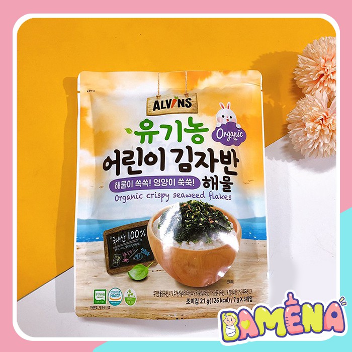Rong biển rắc cơm hữu cơ Alvins Hàn Quốc TP10