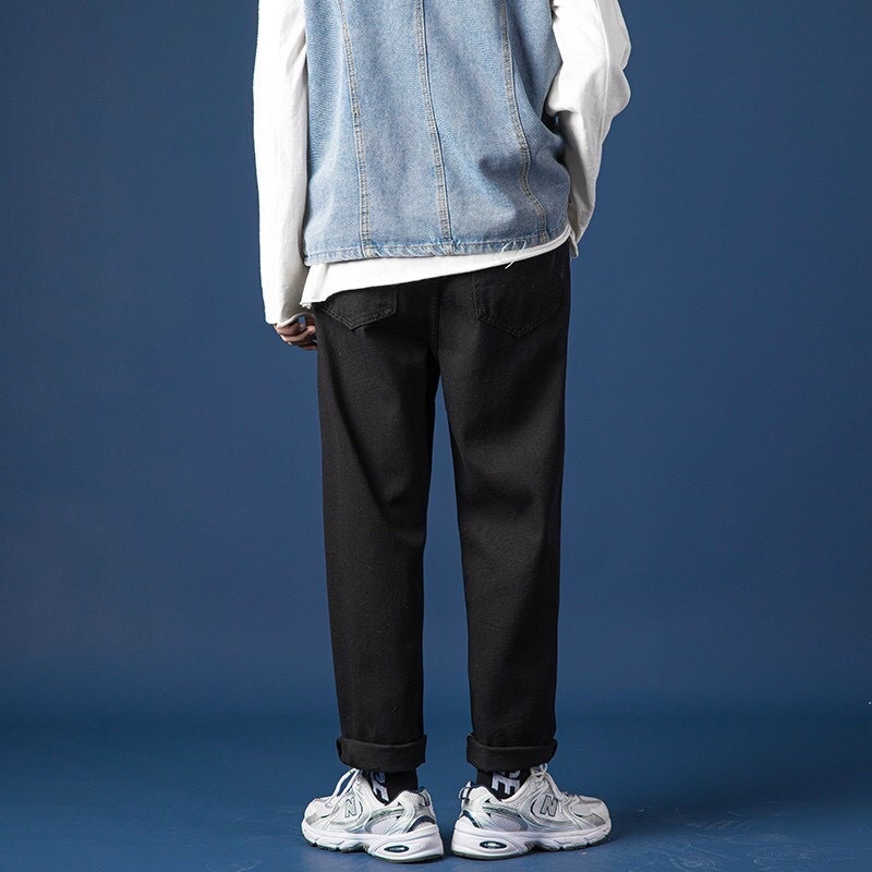 QUẦN BAGGY NAM NỮ VẢI JEAN DENIM COTTON, 4 MÀU, 5 size S-M-L-XL-XXL