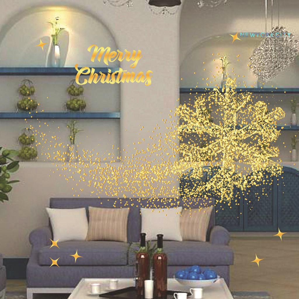 Miếng Dán Trang Trí Giáng Sinh Hình Tuần Lộc Màu Vàng Dễ Thương