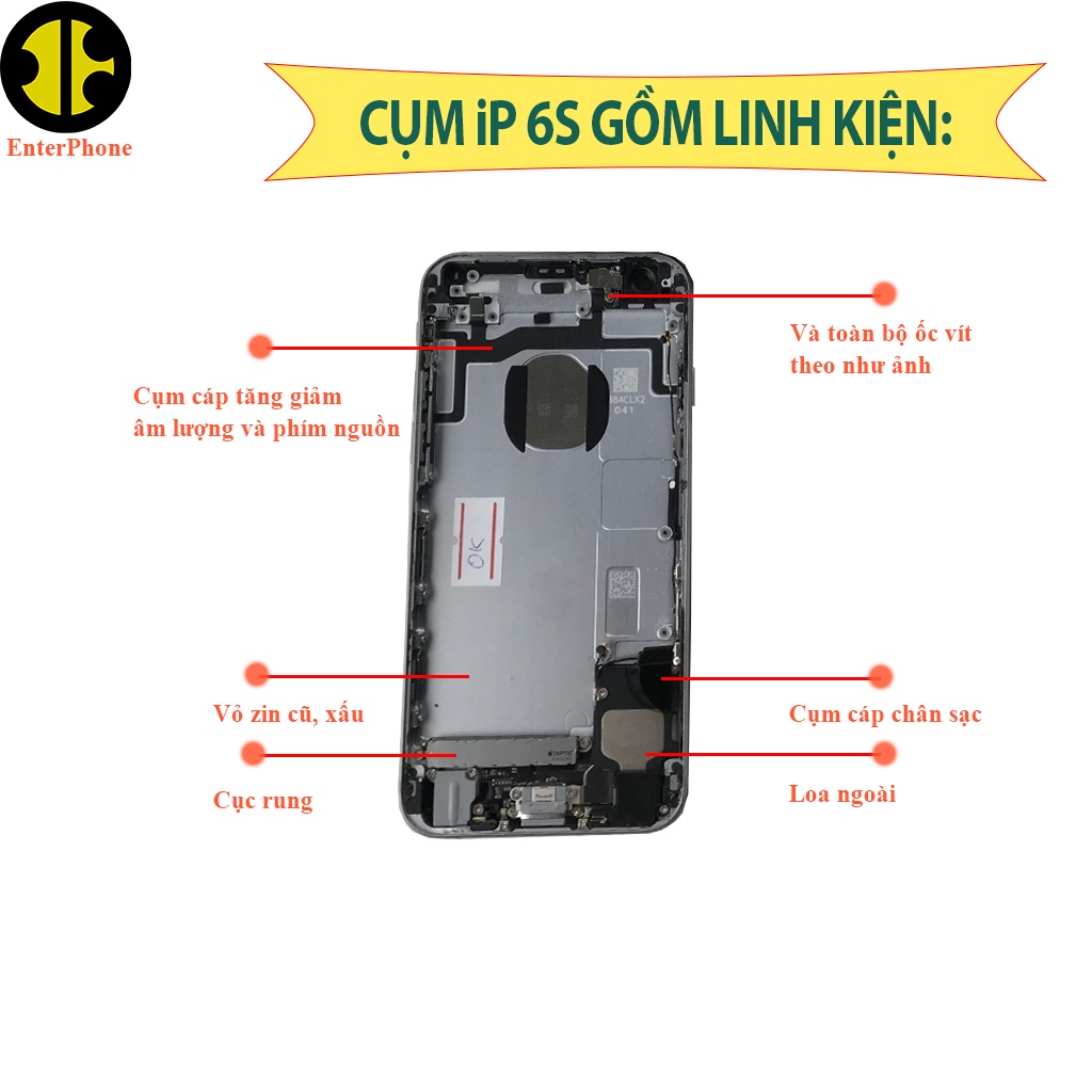 Cụm dưới ĐT Táo 6S ZIN BÓC MÁY