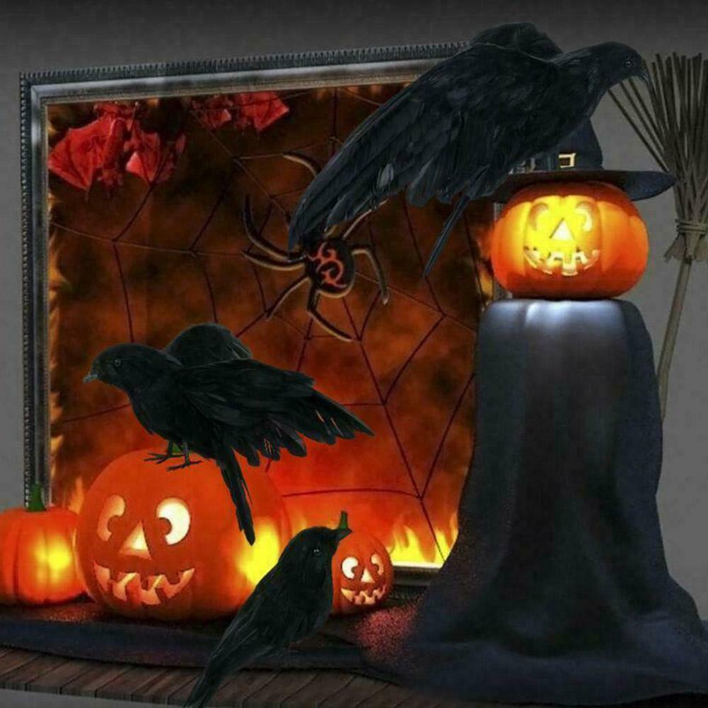 Mô hình quạ đen nhân tạo trang trí Halloween