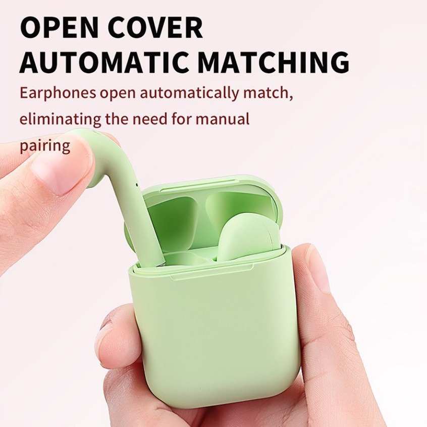 Tai Nghe I12 Tws Macaron Tai Nghe Bluetooth Không Dây Inpods I12 Tai Nghe Nhét Tai Bluetooth 5.0 Cảm Ứng Có Vùng Hộp