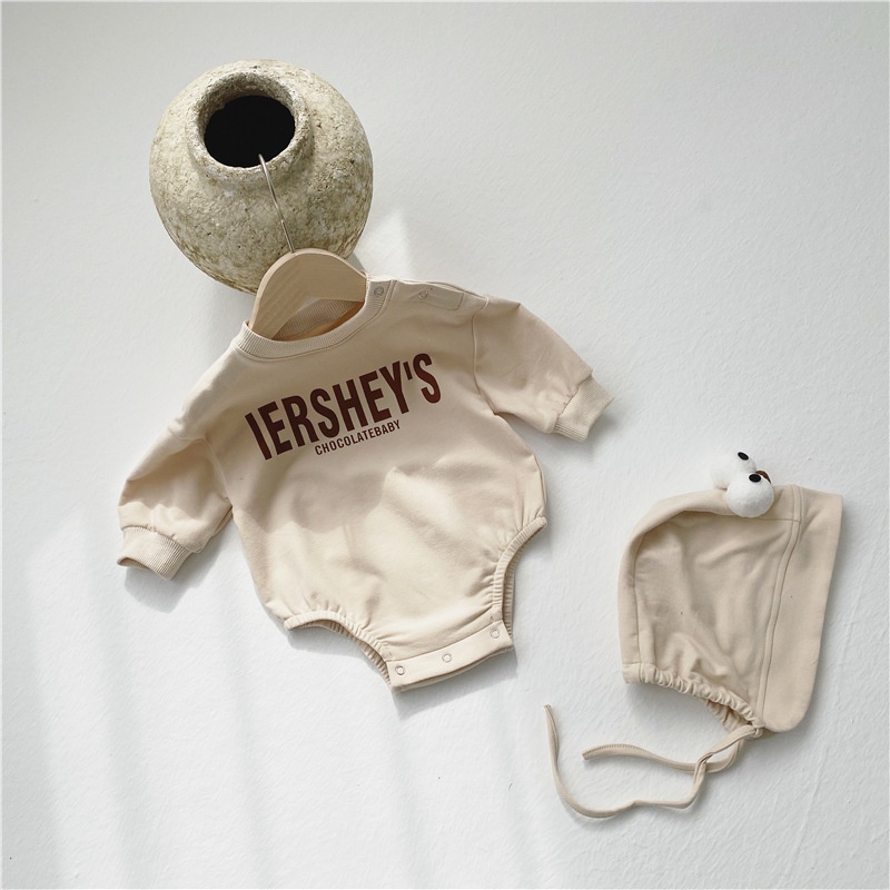 Áo Liền Quần Có Trùm Đầu Chất Liệu Cotton Cho Bé Trai &amp; Gái Sơ Sinh Từ 0-24 Tháng