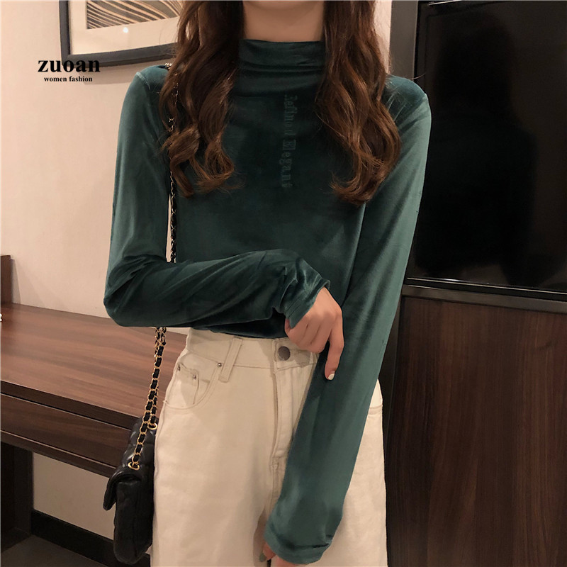 SUXI Áo Nữ Tay Dài Cổ Cao Thời Trang Quyến Rũ