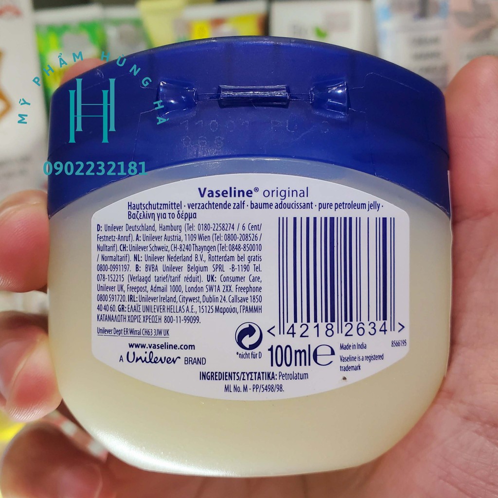 Kem dưỡng da Vaseline, sáp dưỡng ẩm da mặt và toàn thân Vaseline Original 100g