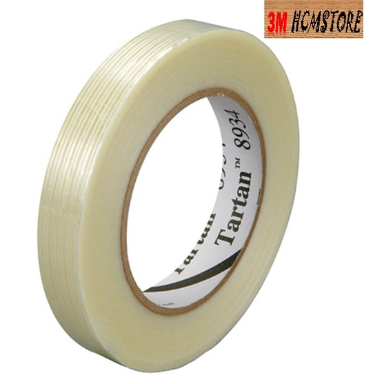 3M 8934 24mm dài 55met - BĂNG KEO SỢI THỦY TINH TARTAN - dán thùng chịu nhiệt, lực bung, quấn kim loại giản dài tốt