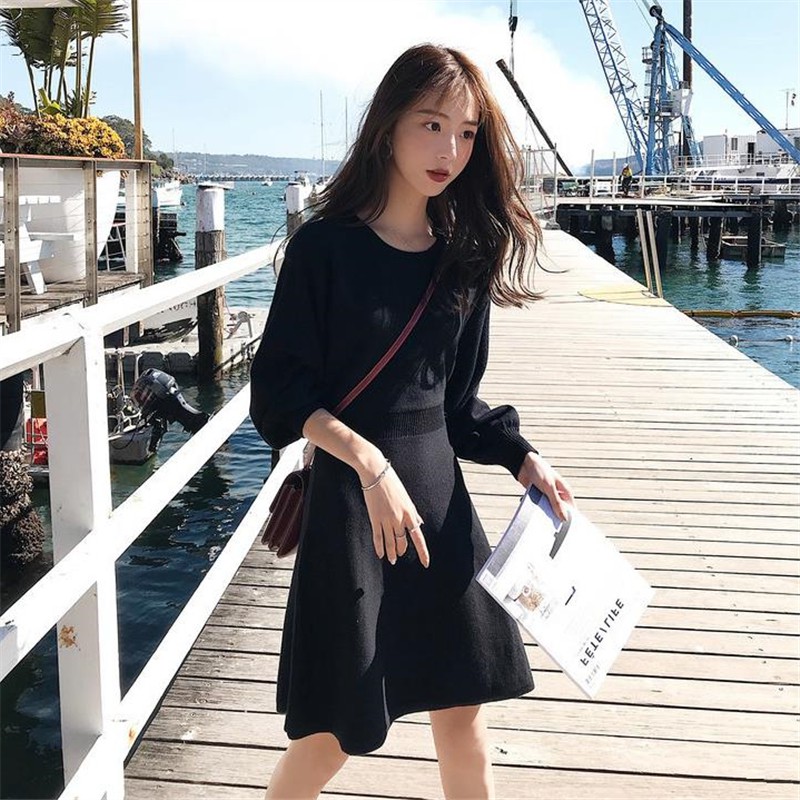 (R13) đầm ulzzang len dệt kim(ảnh thật khách mặc ở cuối)