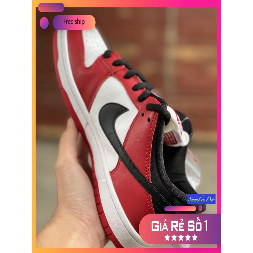 Giày thể thao Jordan SB Dunk Low Pro đỏ gót đen siêu đẹp, mẫu mới nhất hot hit dành cho nam
