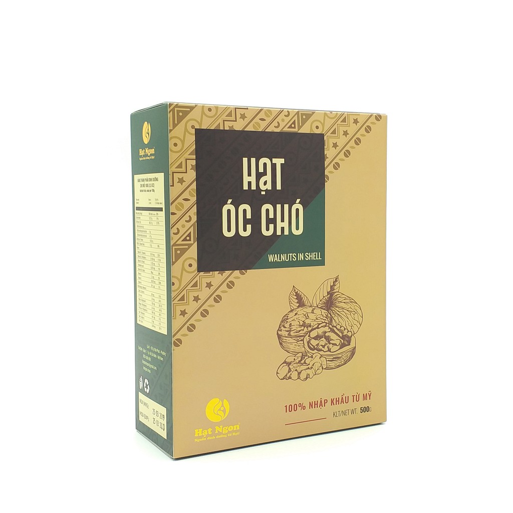 HẠT ÓC CHÓ CHANLER NHÂN VÀNG -SẢN PHẨM KHÔNG SỬ DỤNG THUỐC TRỪ SÂU- XUẤT XỨ MỸ HỘP 500GRAM -HAT NGON