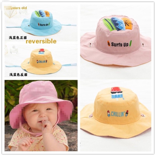 Cute style fisherman bucket hat for children 1-6 years old