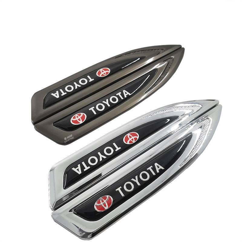 FENDER Set 2 miếng dán kim loại in logo TOYOTA cho xe hơi