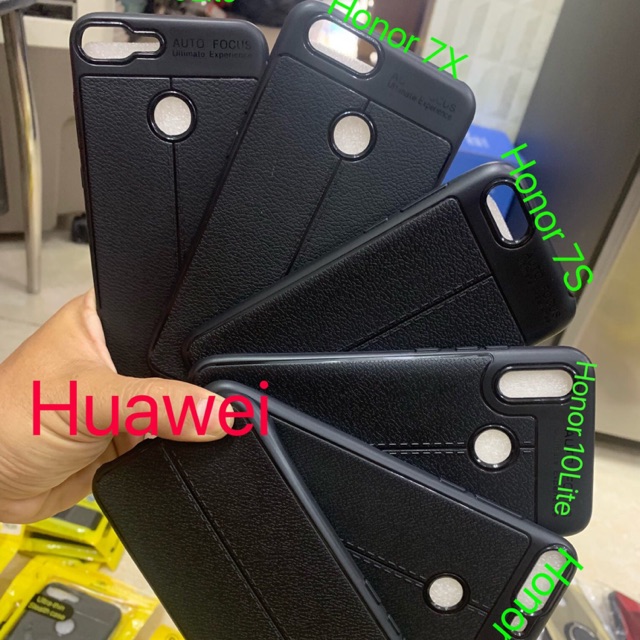 Ốp lưng Huawei Honor R9lite,7X,7S,7C,7A,10lite dẻo đen vân da