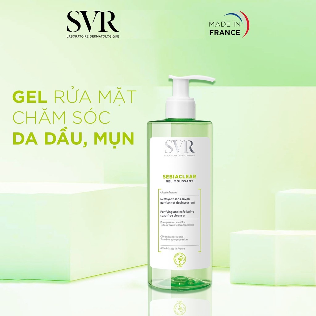 Gel Rửa Mặt Không Có Xà Phòng SVR SEBIACLEAR Moussant 400ml