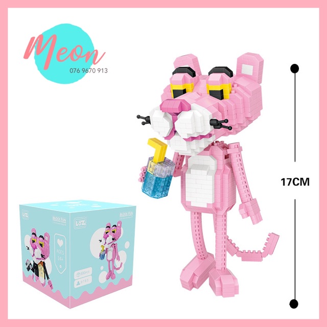 Xếp hình lego Miniblock - Báo Hồng Size L
