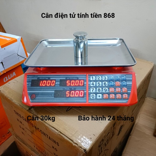 cân tính tiền điện tử (868) mặt cân được làm bằng inox dày sáng bóng ( bảo hành 2 năm )