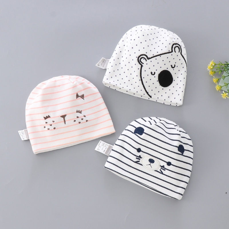 Mũ Trùm Đầu Bằng Cotton Mềm Mại In Họa Tiết Thú Hoạt Hình Dễ Thương Giữ Ấm Cho Bé Sơ Sinh