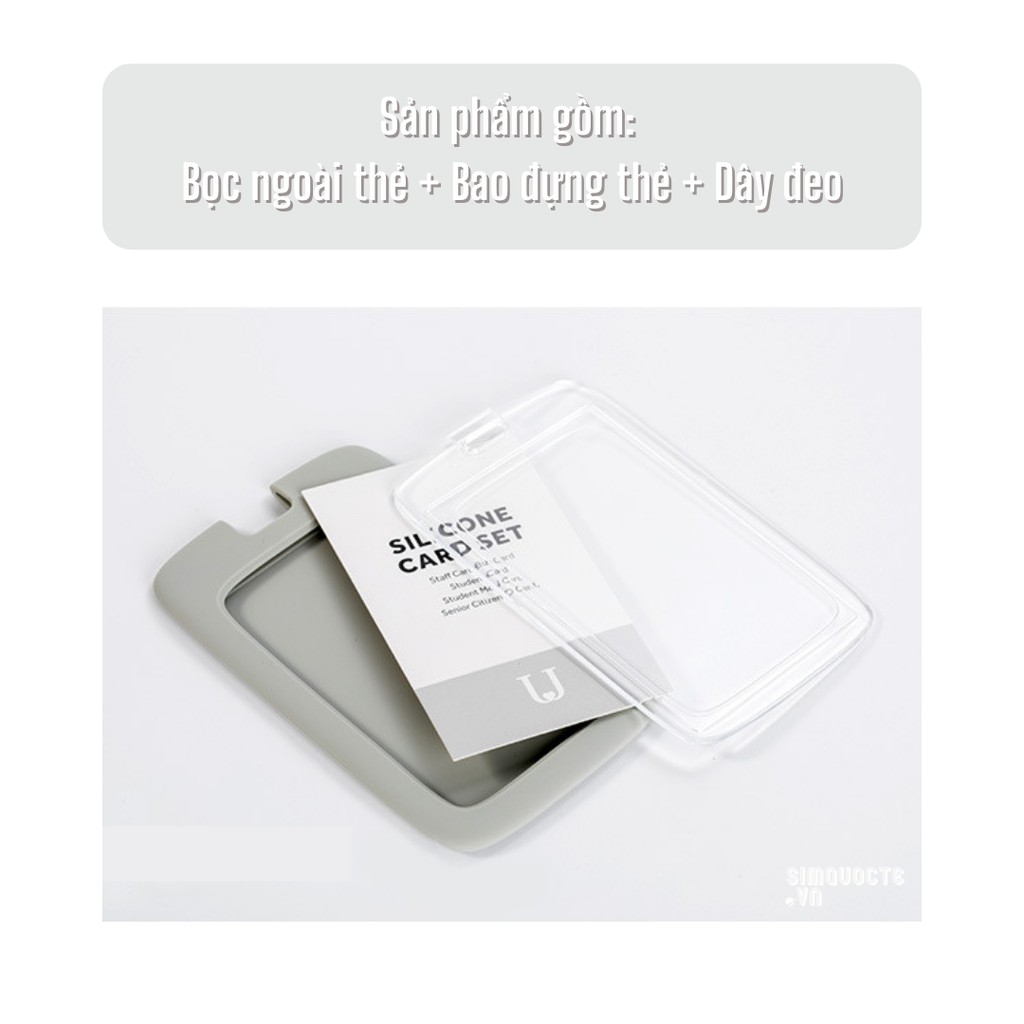 Bao đựng thẻ và dây đeo thẻ Jordan&amp;Judy vỏ bọc silicone cao cấp hiện đại JD11