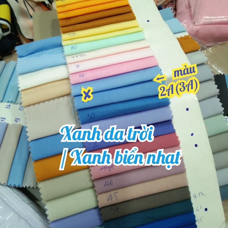 Vải Kate Silk Màu Xanh Da Trời | Biển Nhạt | 2A/3A
