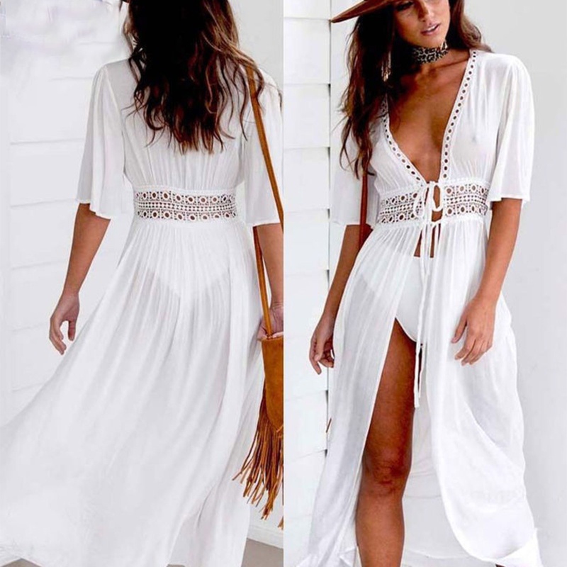 Đầm Kimono Dài Tay Ngắn Thời Trang Đi Biển Mùa Hè Xinh Xắn Cho Nữ