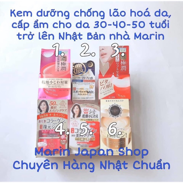 [ Tổng Hợp] Kem dưỡng cấp ẩm, chống lão hoá cho da từ 25, 30 , 40 , 50 tuổi trở lên Nhật Bản nhà Marin