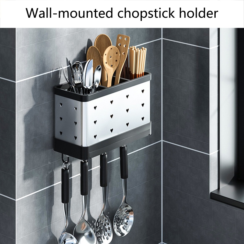 Giá Đỡ Hong Khô Chén Dĩa Bằng Bạc Có Móc Treo Cho Nhà Bếp