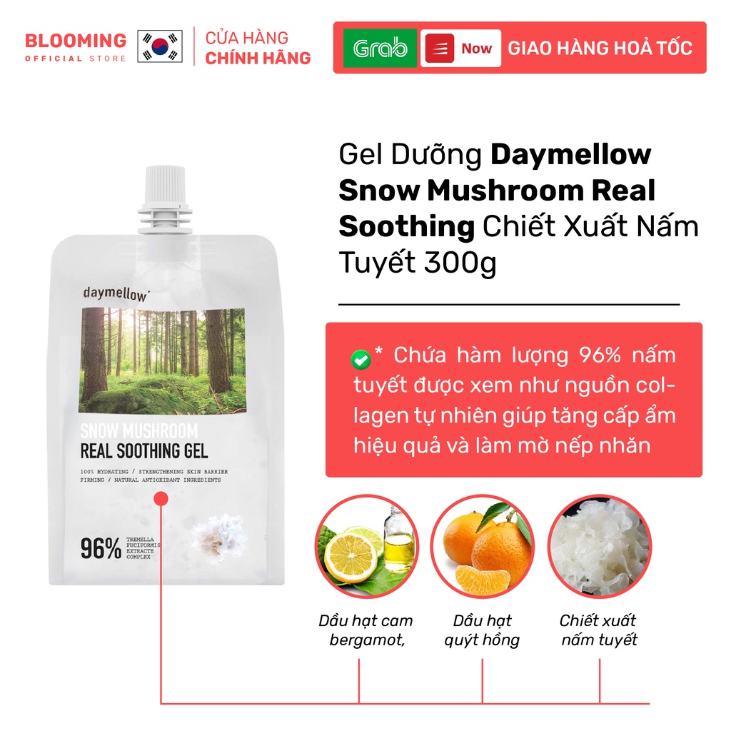 Gel Dưỡng Daymellow Snow Mushroom Real Soothing Chiết Xuất Nấm Tuyết 300g