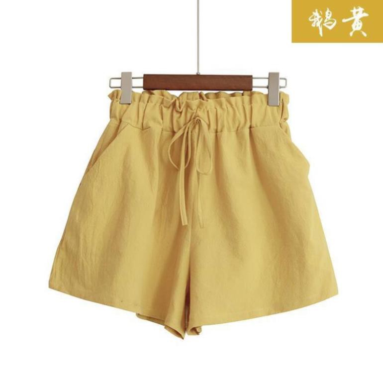 Quần short nữ cạp cao phiên bản hàn quốc, quần lửng ống rộng thể thao BIGSIZE 45-80kg  ྇ *  ྇  ྇ *