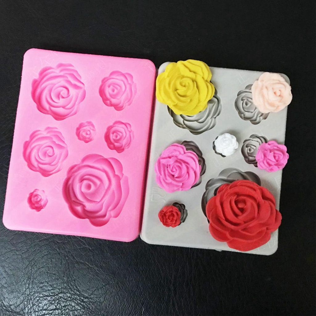 AUGUSTINA Khuôn Làm Bánh / Xà Phòng / Sô Cô La Hình Hoa Hồng 3D DIY