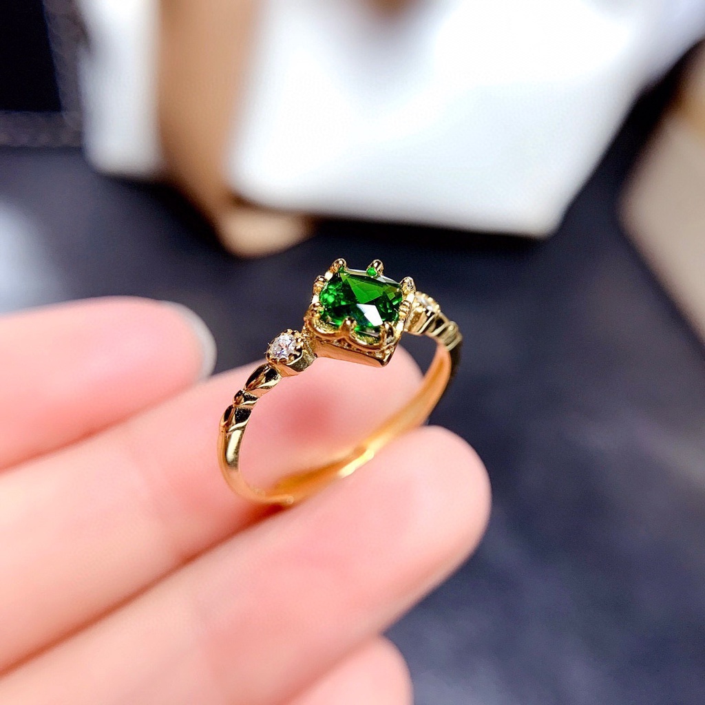 Nhẫn Cưới Bằng Thép Không Gỉ Mạ Vàng Đính Kim Cương Giả Thời Trang Cho Nữ