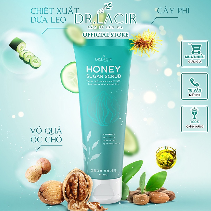 Tẩy Da Chết Sinh Học HONEY SUGAR SCRUB Dr Lacir 120ml DR04