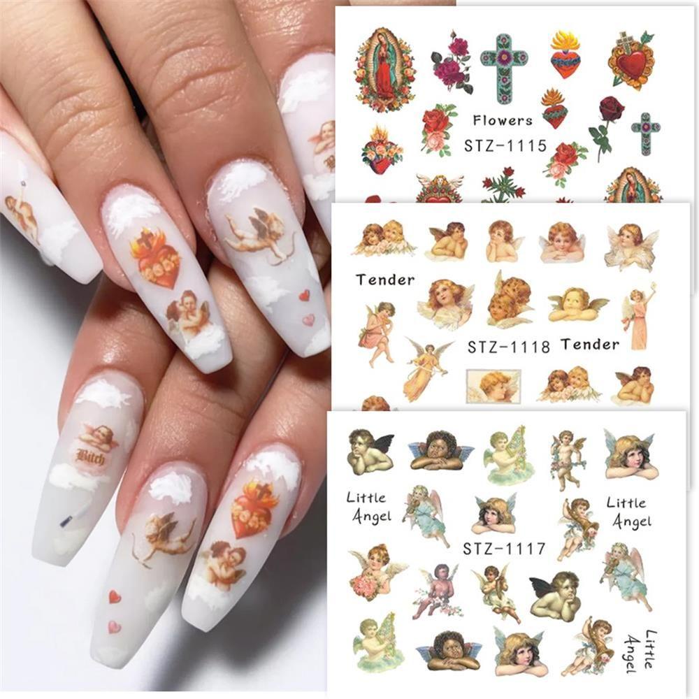 Miếng Dán Trang Trí Móng Tay DIY Hình Thiên Thần Cupid Virgin Mary