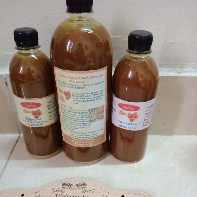 Combo 1.5 lít Cốt Gừng nghệ hạt gấc + 0.5 lít nghệ hạt gấc hạ thổ.