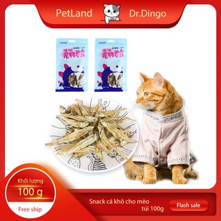 Bánh thưởng cho mèo Dr.Dingo (Cá sấy khô) túi 100gr - Phù hợp mọi loại mèo