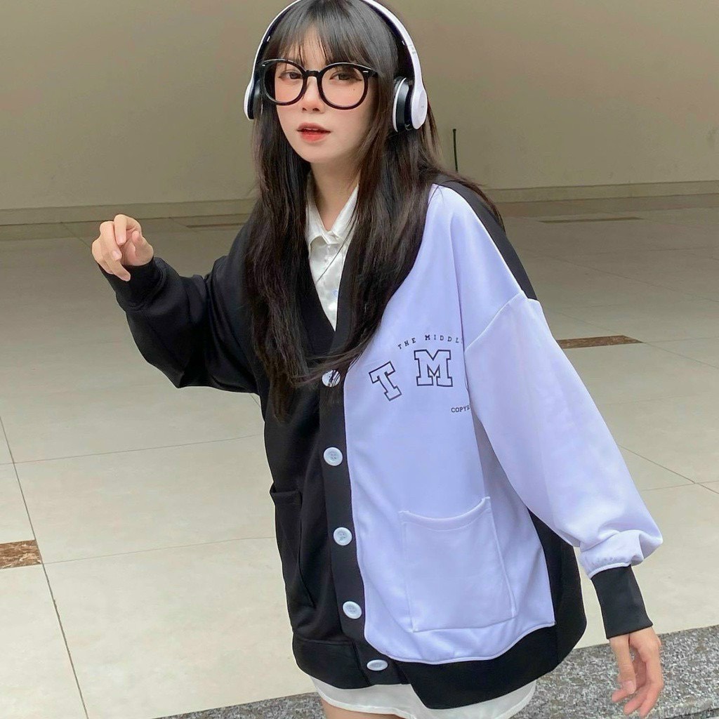 Khoác Cardigan Dáng Rộng Phối Màu  Chữ Make Cdg Dáng Rộng Nam Nữ Unisex