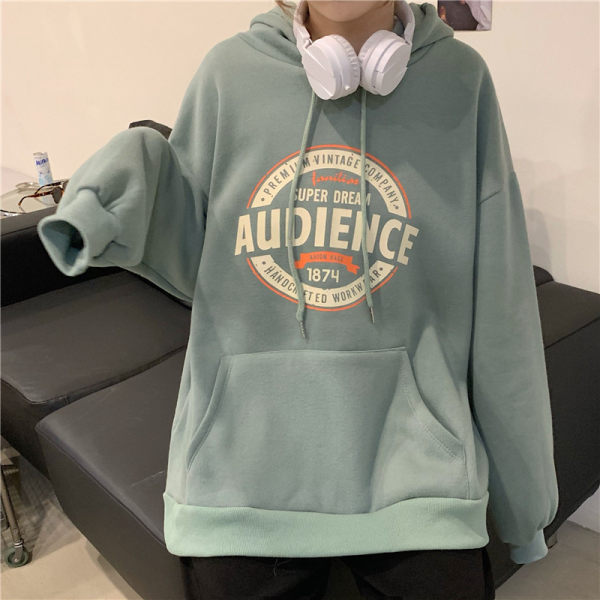 Áo hoodie nữ dáng rộng in hình hoạt hình có túi chất nỉ ngoại dày mịn thời trang gây bão thị trường việt