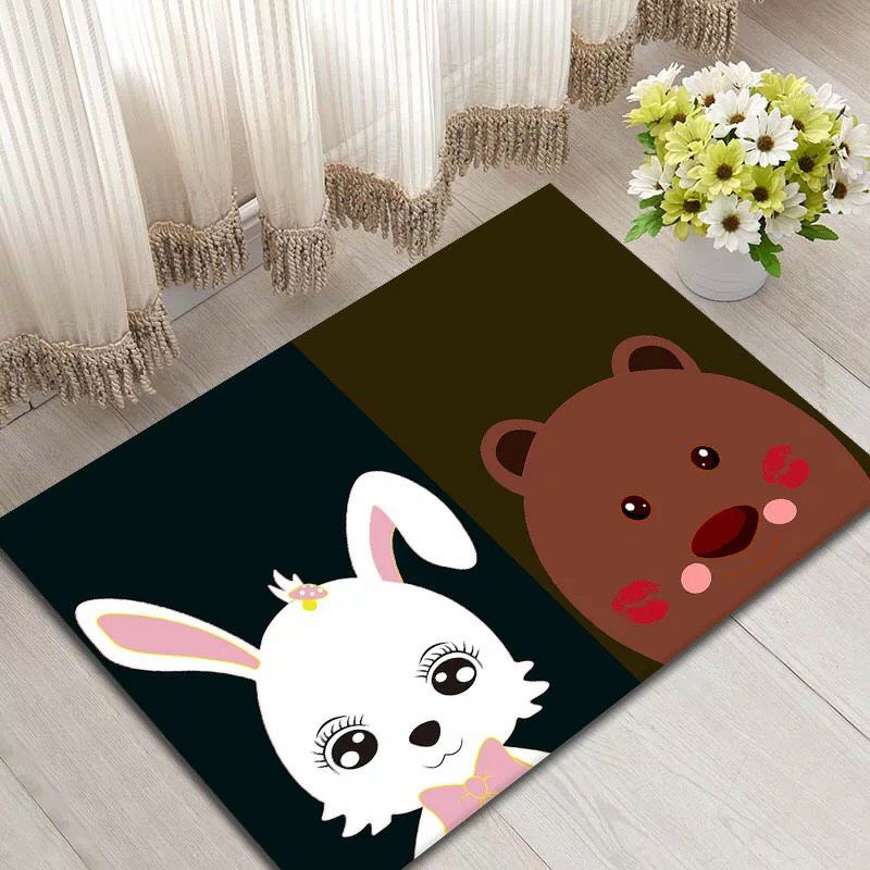 Thảm lau chân 3D chống trơn trượt 40x60cm mẫu mới với nhiều hình Kute xinh sẵn,#