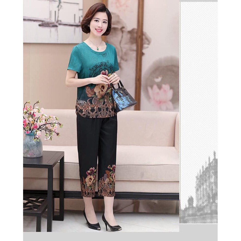 B29902 - Set áo và quần nữ trung tuổi hàng nhập 440k