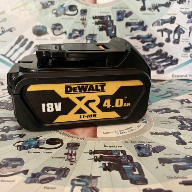 BN. Pin Dewalt 20V đóng 4Ah -5 Ah-  6Ah cell Samsung, nhận sạc zin, có led báo pin.