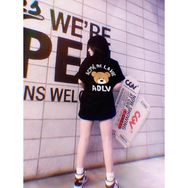 ⚡Áo Thun nam nữ unisex ADLV Gấu Bear ⚡Phông form rộng tay lỡ chất cotton mặc đôi , nhóm cực đẹp