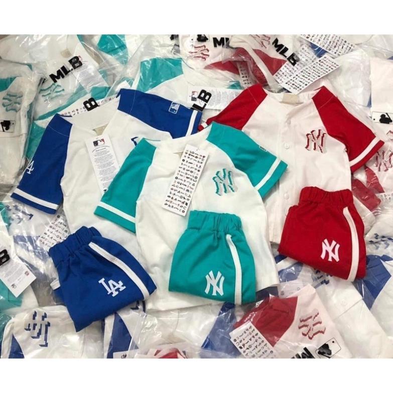 Đồ bộ bé trai từ 10-35kg bộ cộc tay bóng chày NY năng động cho bé