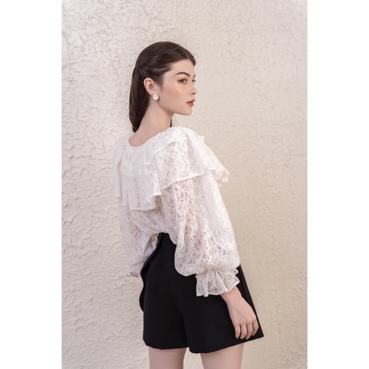 Áo ren tay dài + Short đính nơ