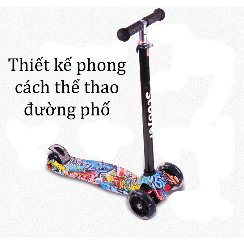 Xe trượt scooter cao cấp 3 bánh có đèn led dành cho bé vui chơi vận động