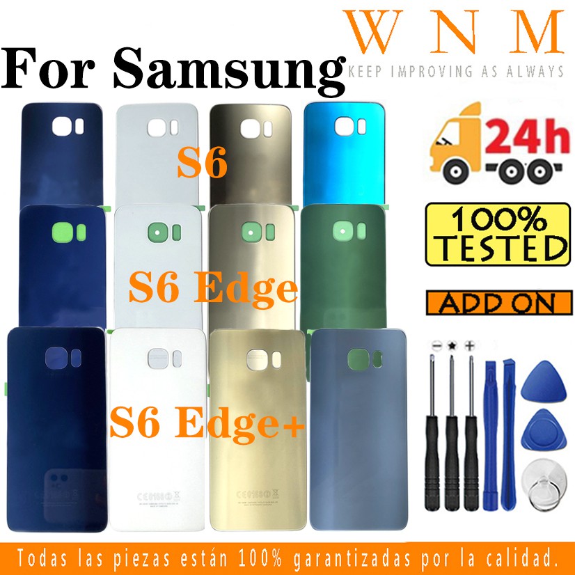 Nắp lưng điện thoại mặt kính thay thế cho Samsung Galaxy S6 Edge Plus + G920F G925F G928F