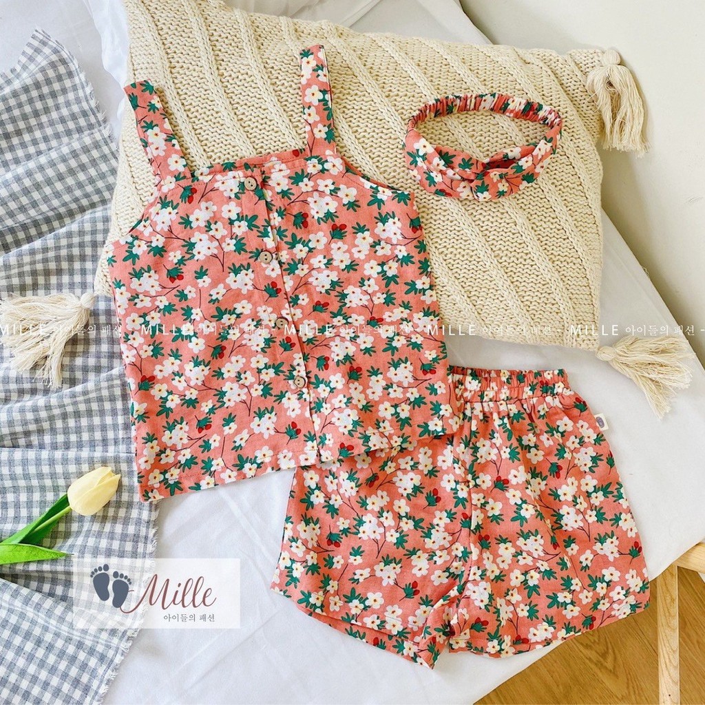 BỘ HAI DÂY BÉ GÁI HOA NHÍ CHO BÉ TỪ 9-19KG